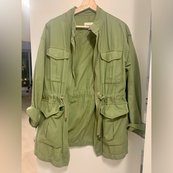 Unisex Green Canvas Utility Jacket - Picture 1 of 3